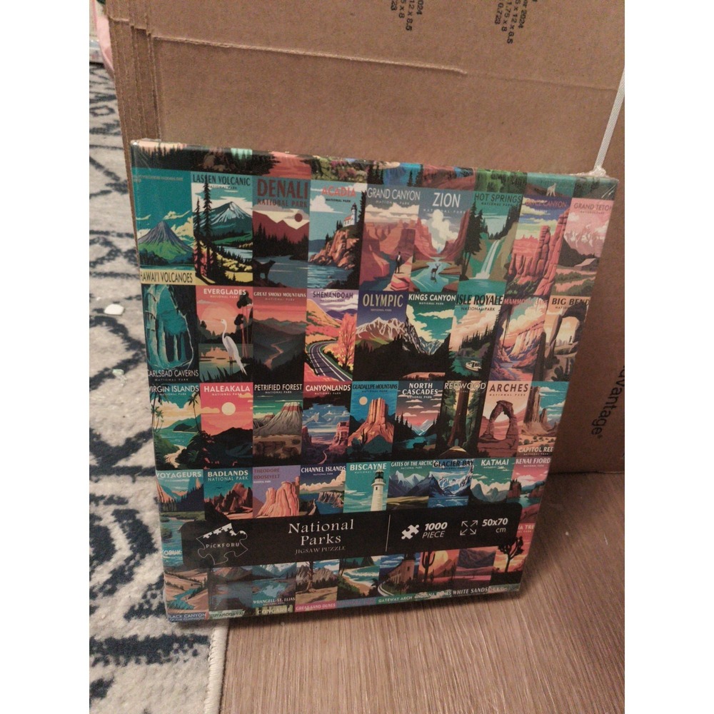 Pickforu National Parks 1000 Piece Interlocking Jigsaw Puzzle Multicolor New